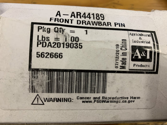 AR44189 FRONT DRAWBAR PIN